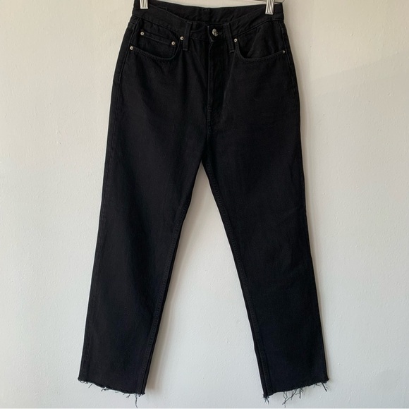 Toteme Classic Cut High Rise Straight Leg Cotton Denim Jeans Black - Picture 7 of 14